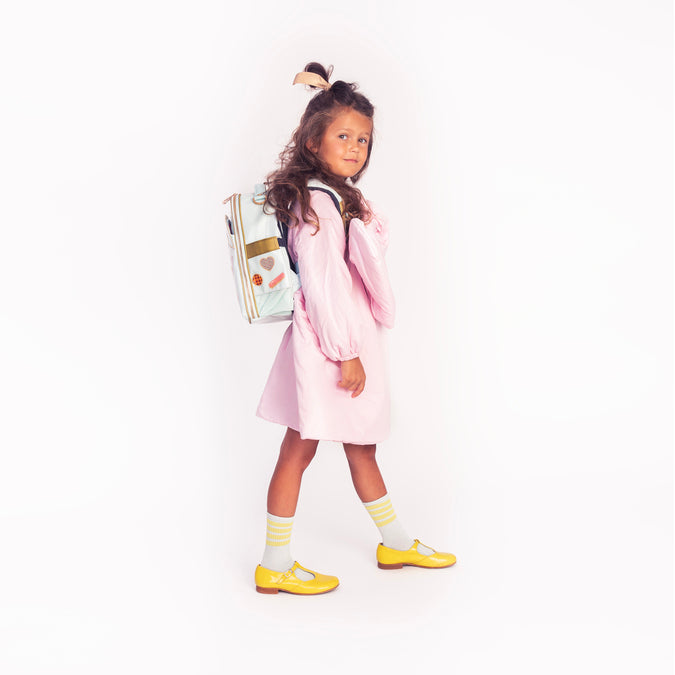 Toddler wearing Jeune Premier Ralphie backpack Le Petit Chef