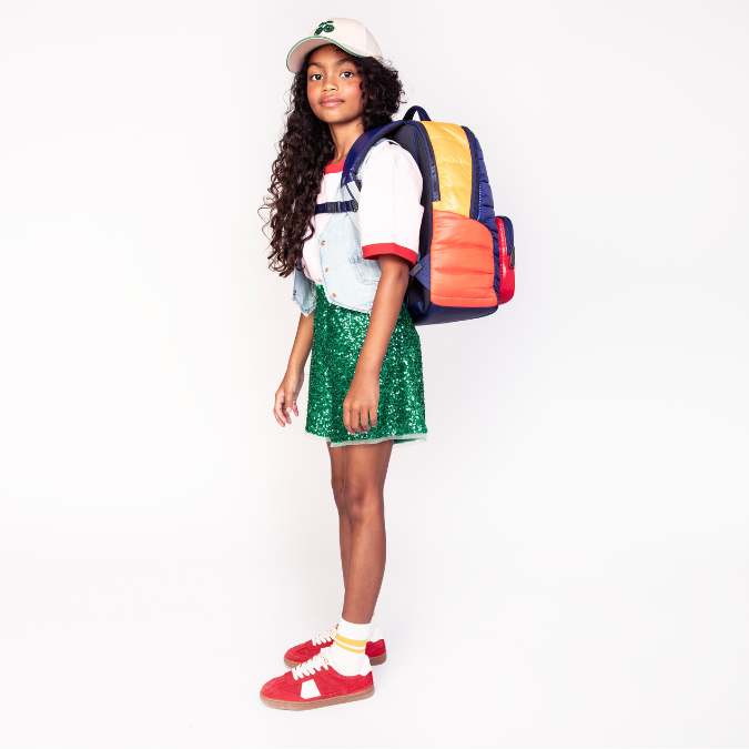 Trendy backpack for children from 6 years. The Jeune Premier New Bobbie Puffer Pop is a rework of the classic Bobbie model.