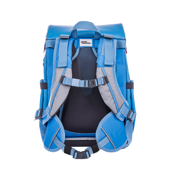 Ergomaxx BFF Blue. Ergonomic, trendy backpack for children from 6 years. Looking for a bag with beauty and brains? The load-bearing system transfers 50% of the weight to the hips.