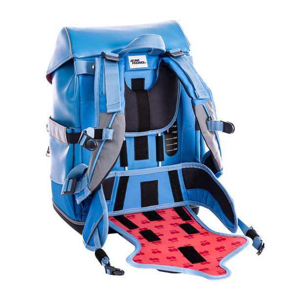Ergomaxx BFF Blue. Ergonomic, trendy backpack for children from 6 years. Looking for a bag with beauty and brains? The load-bearing system transfers 50% of the weight to the hips.