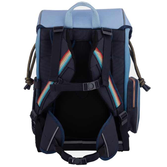 Ergonomic, trendy backpack for children from 6 years old. The load-bearing system transfers 50% of the weight to the hips. Design: Unicorn Universe.
