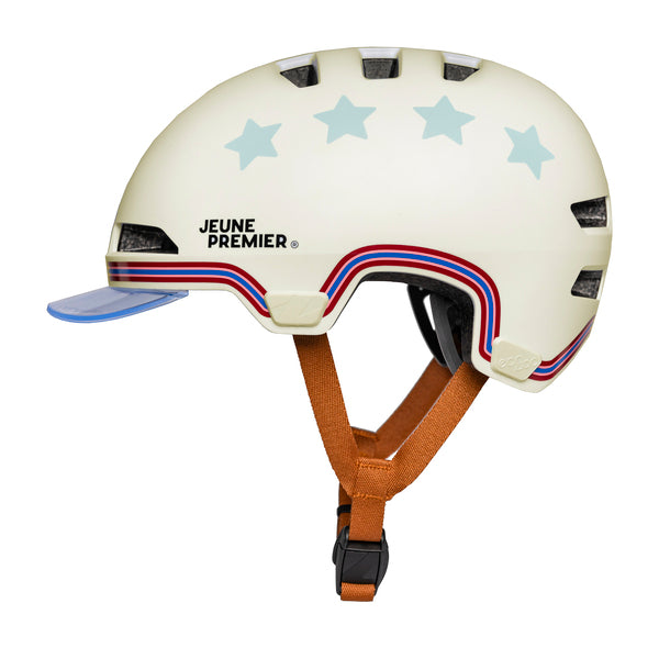 Fashionable Jeune Premier x Lazer bike helmet with KinetiCore technology for kids and teens. A new standard in unequalled safety and fashion is born!