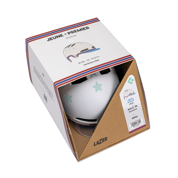 Fashionable Jeune Premier x Lazer bike helmet with KinetiCore technology for kids and teens. A new standard in unequalled safety and fashion is born!