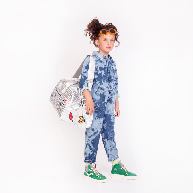 Jeune Premier Caroline Weekend Bag Jetsetter Silver – lightweight 25L weekend bag in recycled PET, water-repellent and vegan