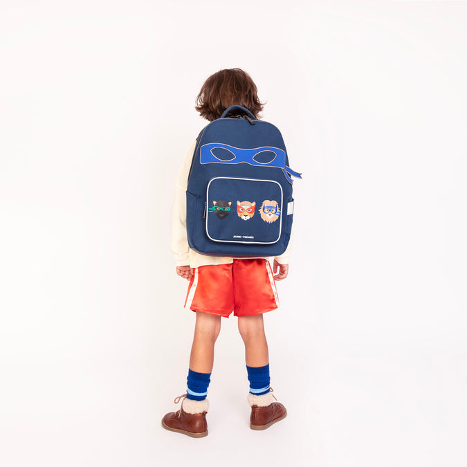 Jeune Premier New Bobbie Supercats ergonomic school backpack for boys, front view