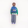 Toddler boy wearing Jeune Premier Ralphie Supercats backpack, age 2 to 5