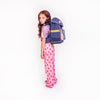 Dark blue Ergomaxx Disco Dip ergonomic backpack by Jeune Premier with colorful ice cream illustrations for girls from first grade