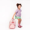 Jeune Premier New Bobbie Berry Cute – ergonomic school backpack for girls aged 6+, pink berry print, made from recycled materials