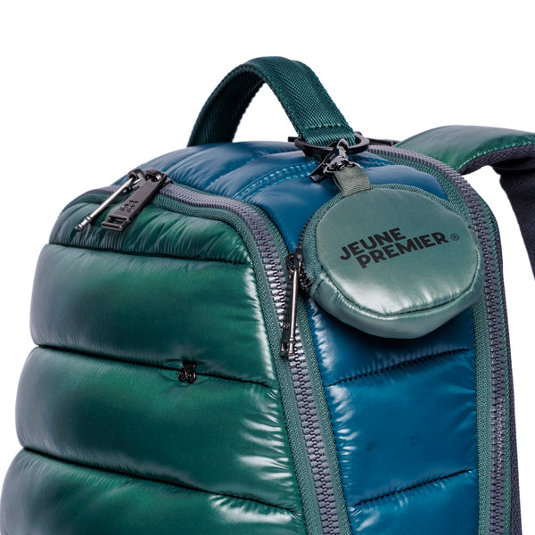 Water-repellent recycled PET puffer fabric detail, Jeune Premier New Bobbie Puffer Green