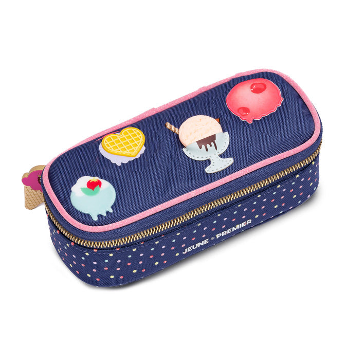 Jeune Premier Pencil Box Disco Dip with colorful polka dots and dessert motifs for girls