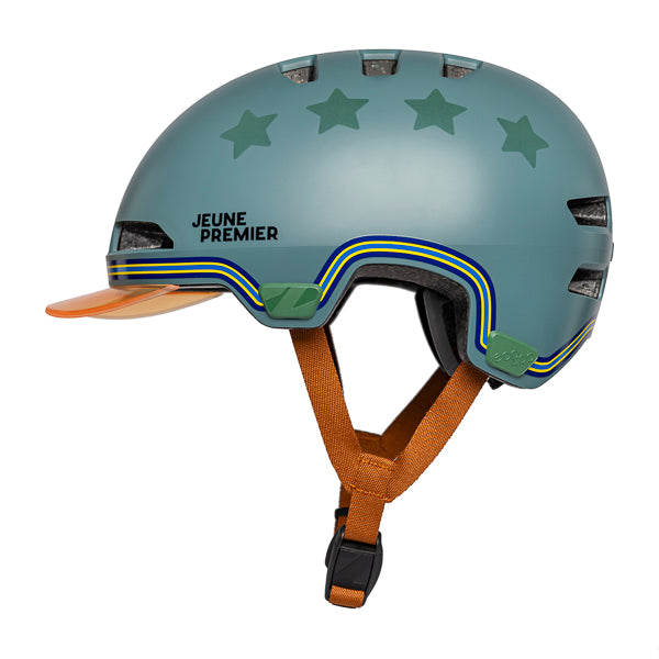 Fashionable Jeune Premier x Lazer bike helmet with KinetiCore technology for kids and teens. A new standard in unequalled safety and fashion is born! 