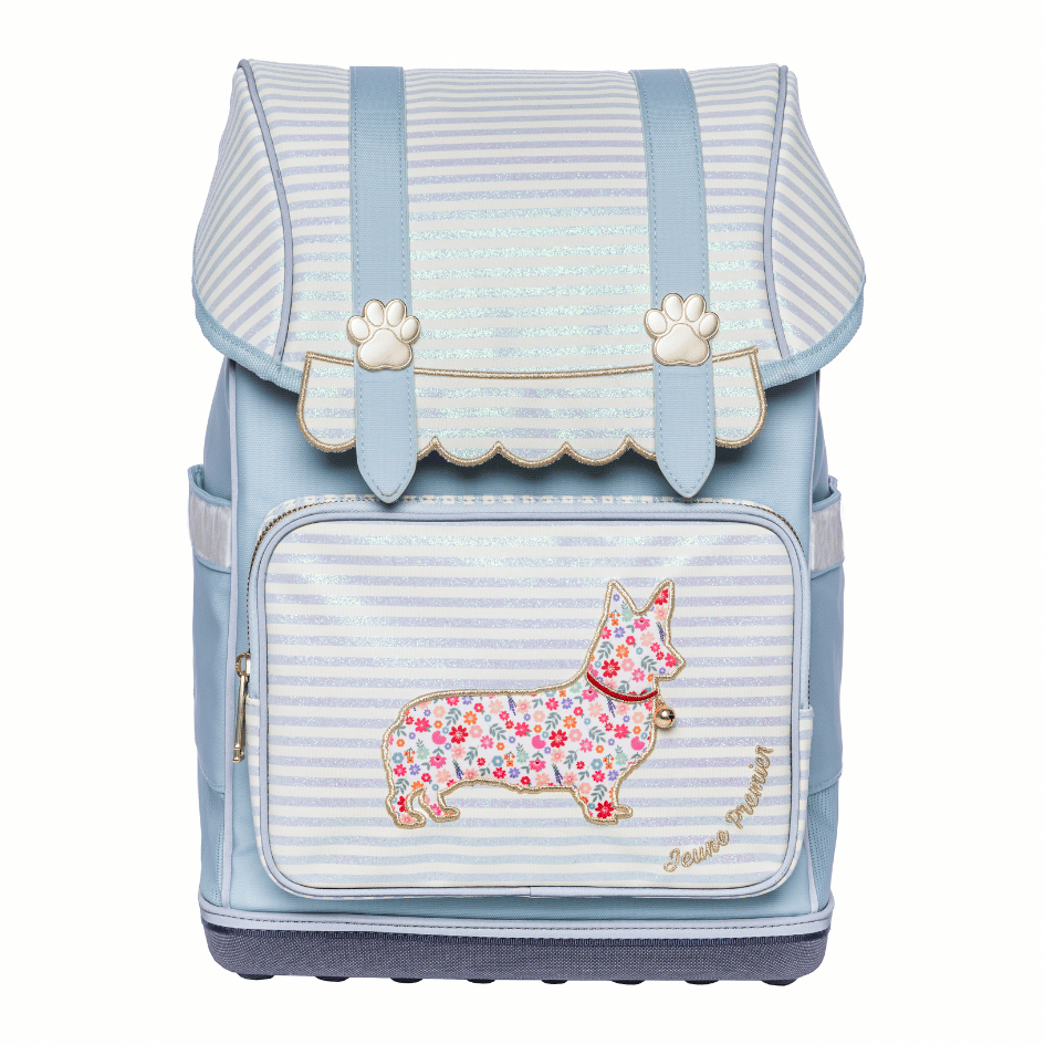 Discover the Jeune Premier Ergomaxx, the most ergonomic, durable and beautiful backpack in the world for girls aged 6 to 10. The Liberty Corgi print is ideal for girls who love flowers and cute dogs.
