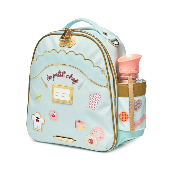 Jeune Premier Ralphie toddler backpack Le Petit Chef - side view with water bottle