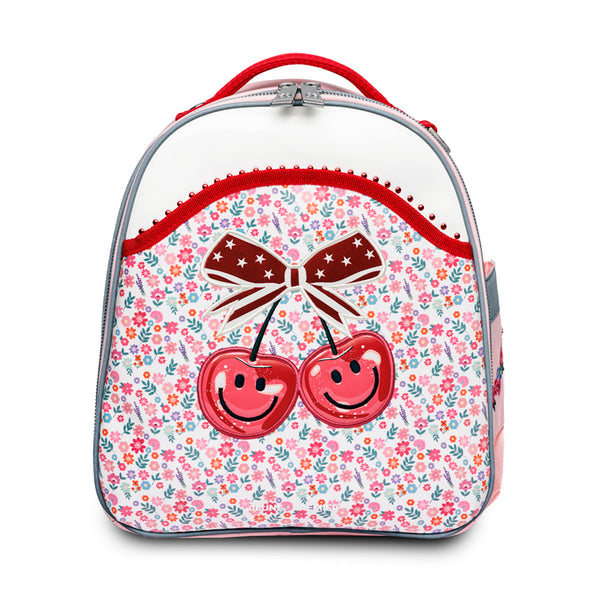 Jeune Premier Backpack Ralphie Berry Cute – ergonomic toddler backpack for girls aged 2–5, pink berry print, made from recycled materials