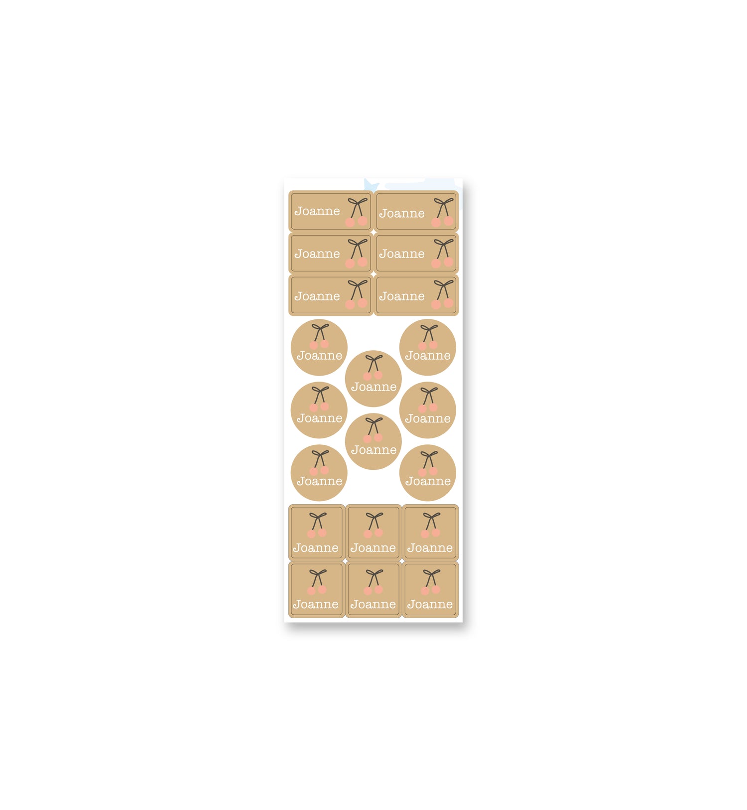 Clothing Label Set - Cherry Pompon