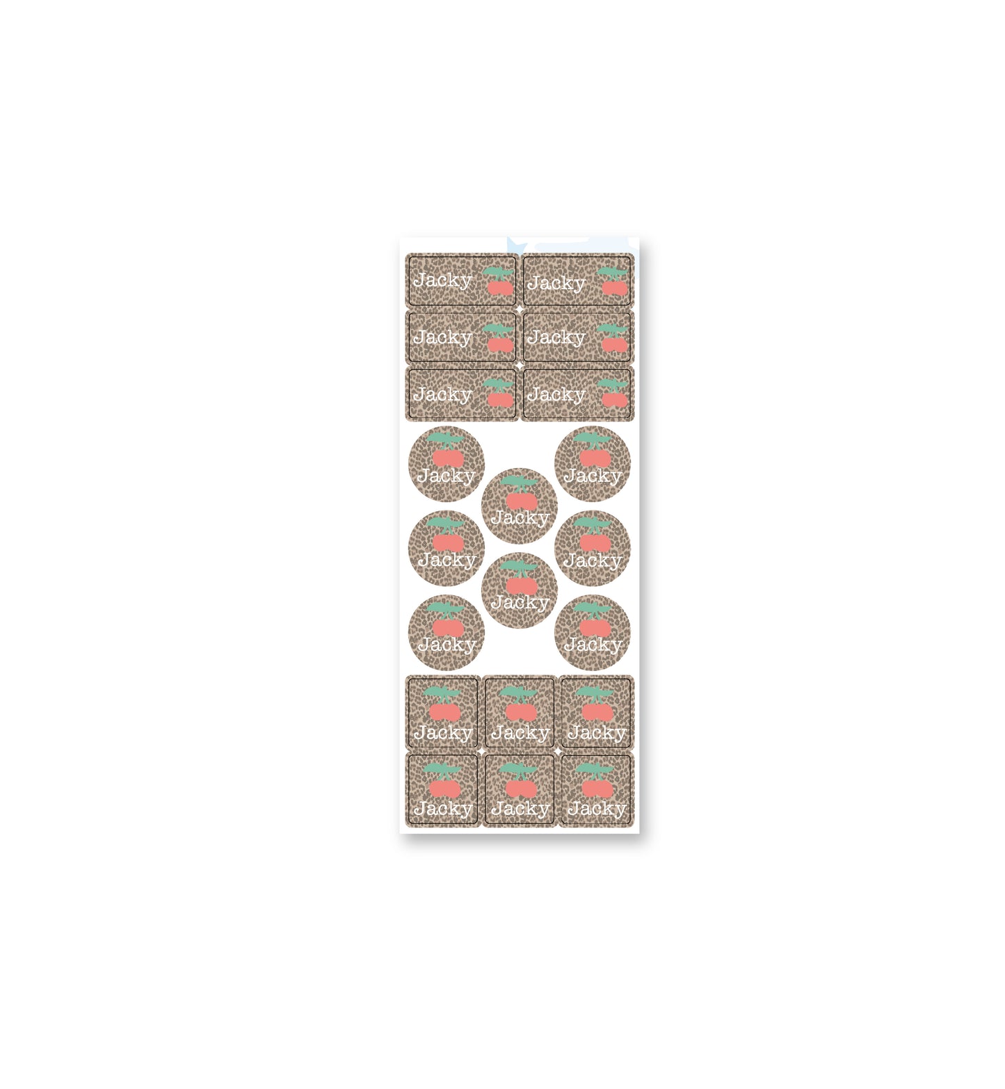 Clothing Label Set - Leopard Cherry