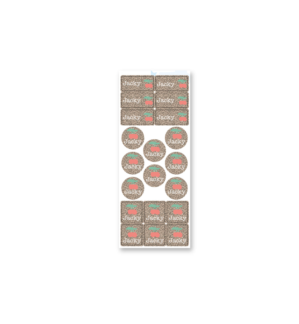 Clothing Label Set - Leopard Cherry